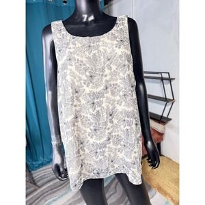 LE LIS Butterfly Floral Print Tank Top Women 2xl